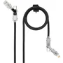 Nanocable Cable USB-C 2.0 27W con cabezales intercambiables (USB-C/USB-A a Lightning/USB-C) Negro/Gris 1m
